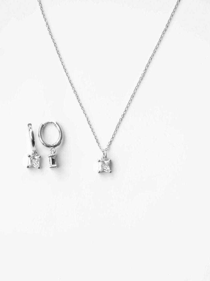 Square Crystal Schmuck Set (wasserfest)