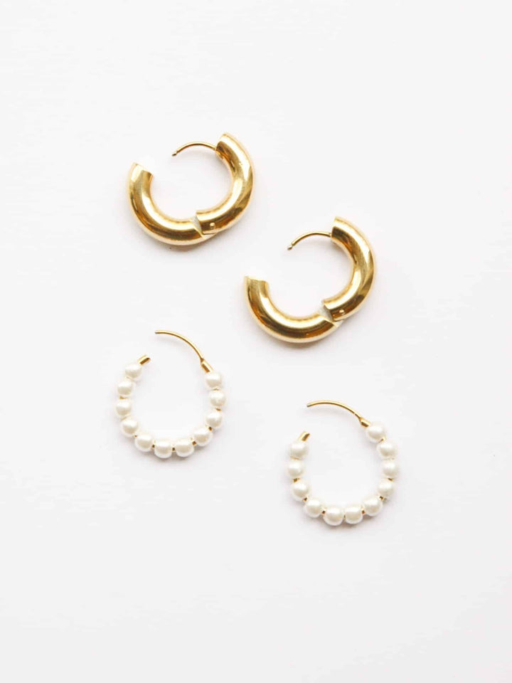 Coco Pearl Hoop - Creolen (wasserfest)