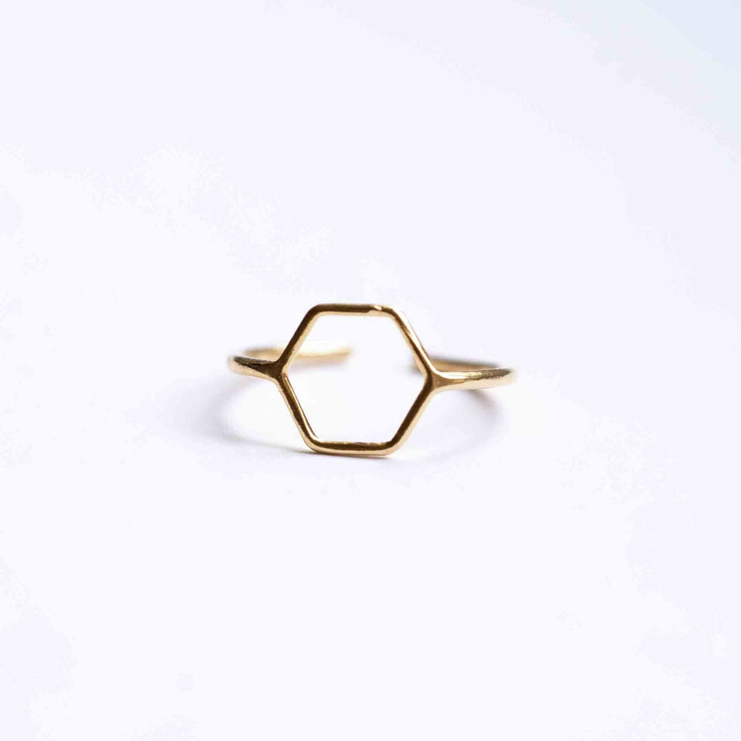 Thin Hexagon Ring