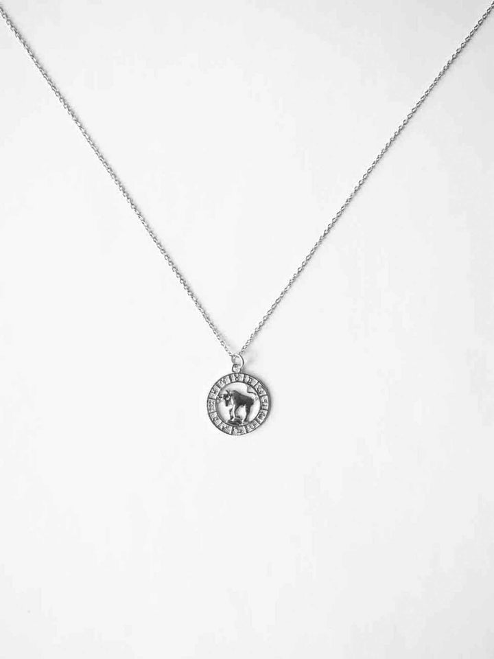 Round Zodiac Sign Necklace - Halskette (wasserfest)