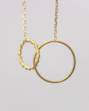 Two Circles Twisted - Halskette - Echtgold (18K)