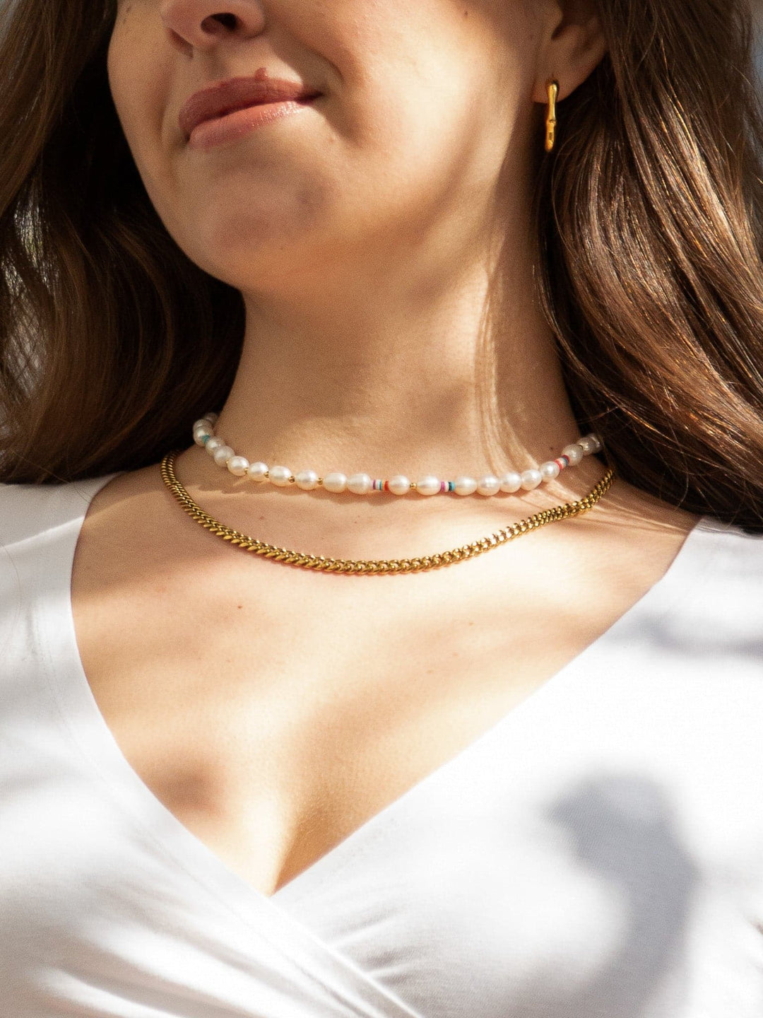 Rainbow Pearl Love Necklace - Perlenkette (waterproof)