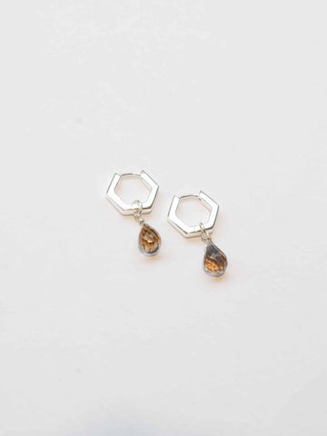 Personalized Hexagon Moon Love Hoops - Creolen (wasserfest)