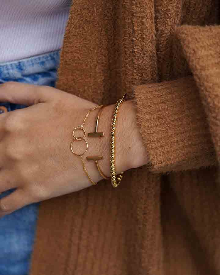 Two Circles Twisted Bracelet - Armkette (wasserfest)