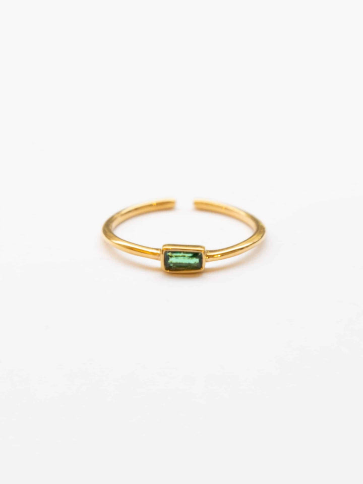 Hannah Rectangle Stone Ring - Echtgold (14K/ 18K)