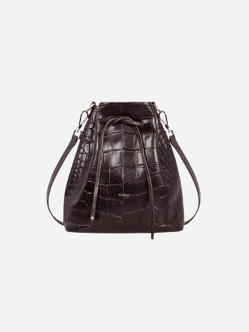 Cacao Croco Bucket Bag - Beuteltasche Misoui